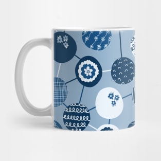 Connected Dots Blue Mug